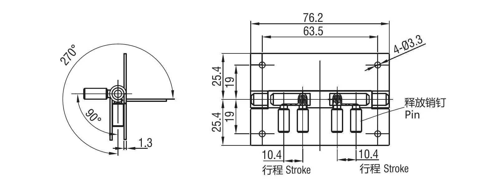 Петля накладная 4258 серия 76.2x50.8