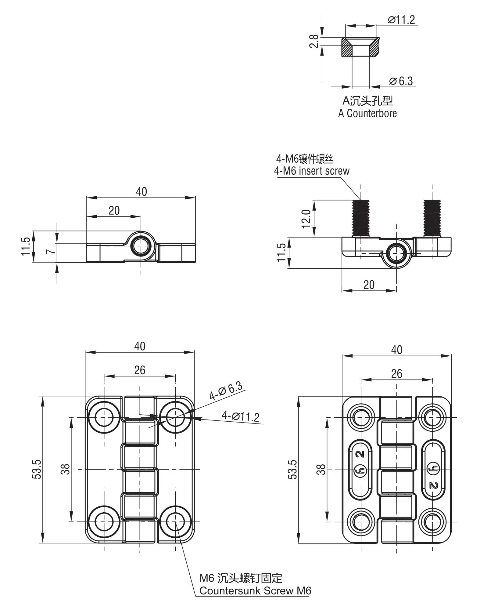 Накладная петля 4202-108X серия 53.5x40
