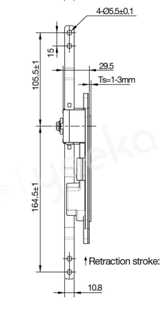Замок с поворотной ручкой 2312 серия, тяговое управление